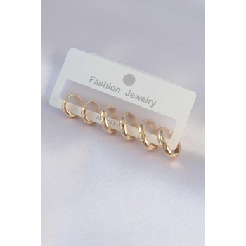 Pirinç Gold Renk Oval Küpe Seti - TJ-BKP9002