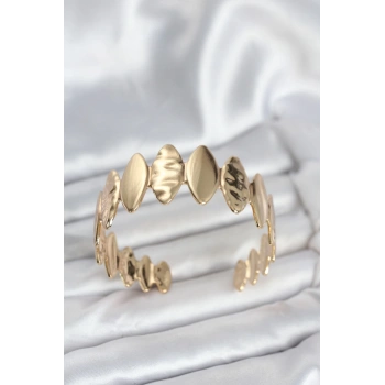 Pirinç Gold Renk Parçalı Model Kadın Bileklik - TJ-BB8056