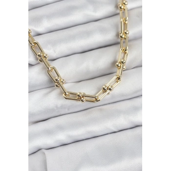 Pirinç Gold Renk Tifani Model Kadın Kolye - TJ-BKO10822