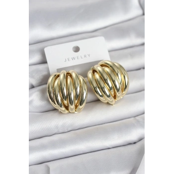 Pirinç Gold Renk Vintage Kadın Küpe - TJ-BKP11655
