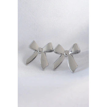 Pirinç Gümüş Renk Düz Plaka Fiyonk Küpe - TJ-BKP8937