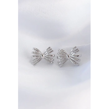 Pirinç Gümüş Renk Fiyonk Küpe - TJ-BKP8931