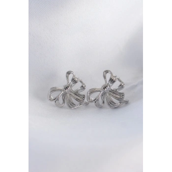 Pirinç Gümüş Renk Fiyonk Küpe - TJ-BKP8945