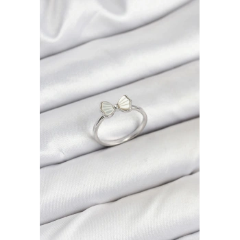 Pirinç Gümüş Renk Fiyonk Model Kadın Yüzük - TJ-BYK3839