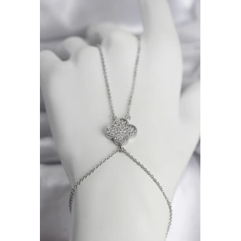 Pirinç Gümüş Renk Yonca Model Kadın Şahmeran - TJ-SN748