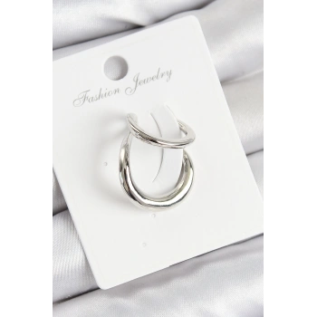 Pirinç Halka Model Gümüş Renk Sağ Kıkırdak Küpe - TJ-BKP10997