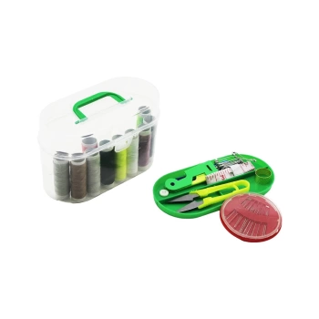 PLASTİK ÇANTALI İĞNE - İPLİK SET 10-İPLİK- 12-DİKİŞ-10-Ç.İĞNE- MEZURA- MAKAS- İĞNE GEÇİRME- 4-ÇITÇIT- 4-DÜĞME- YÜZÜK (4887)