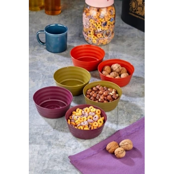 Plastik Çerezlik Sunumluk 6 Lı Kase Yonca Desen -HT-001