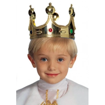 Plastik Kral Tacı Altın Renk Çocuk Boy (4887)