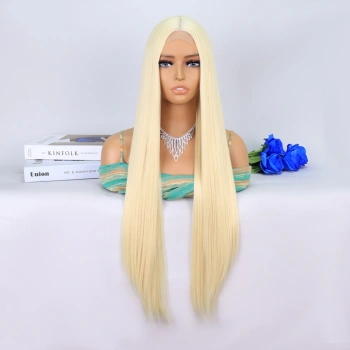 Platin Sarısı Ekstra Uzun Tül Peruk