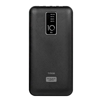 POWERWAY TX108 10000 MAH SİYAH GÖSTERGELİ EKSTRA KABLOLU 4 ÇIKIŞLI POWERBANK (4887)