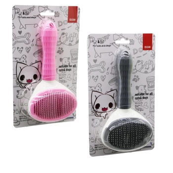 PRATİK PET TÜY FIRÇASI KEDİ - KÖPEK TARAK - TEMİZLİK FIRÇASI BAS=TARAK TEMİZLE TUŞLU PET SHOP (4887)