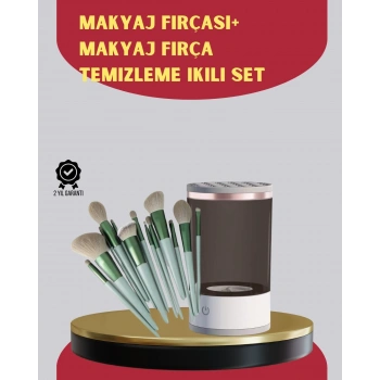 Profesyonel 13’lü Makyaj Fırçası + Usb Fırça Temizleyici İkili Set