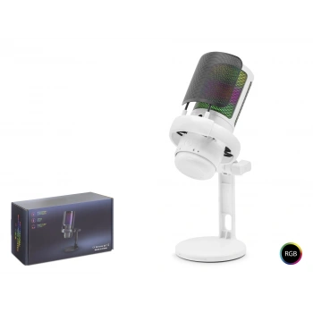 Profesyonel Gaming Rgb Mikrofon 192 Khz / 24 Bit Type-C - Beyaz ME6PW