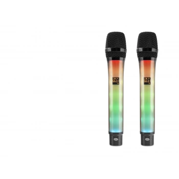 Profesyonel Kablosuz Uhf 2 Mikrofonlu Set Rgb - Siyah WX-82