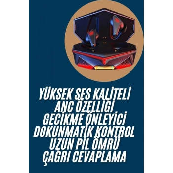 Profesyonel Tws Işıklı Kablosuz Bluetooth Kulaklık Oyuncu Kulaklığı