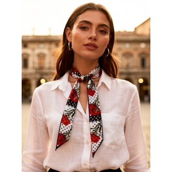 Puantiye Desenli Kadın Fular – Ceket, Elbise ve Gömlek Kombinleri İçin, Hediye Olarak İdeal