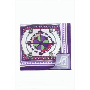 Pusula At Arabası Desenli Zr Şifon Fular 50*50 cm