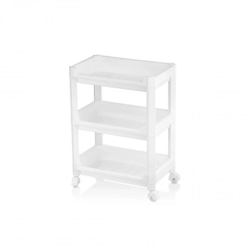 RAFTY GENİŞ 3 KATLI TEKERLEKLİ SEPET ORGANİZER DÜZENLEYİCİ RAF ÜNİTESİ 352X220X480MM (4887)