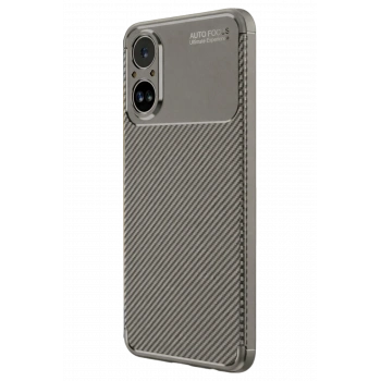 Realme 12 Lite Kılıf Auto Focus Karbon Kapak - Gri