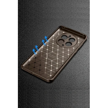 Realme 12 Pro Plus Kılıf Auto Focus Karbon Kapak - Kahverengi