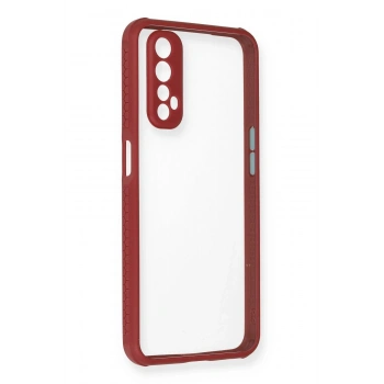 Realme 7 Kılıf Miami Şeffaf Silikon - Fuşya