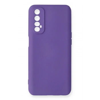 Realme 7 Kılıf Nano içi Kadife Silikon - Mor