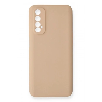 Realme 7 Kılıf Nano içi Kadife Silikon - Pudra