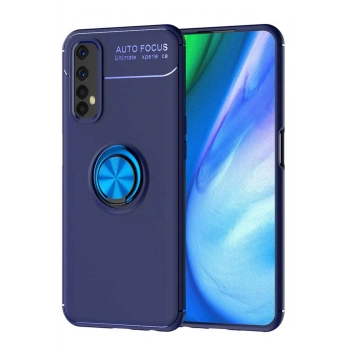 Realme 7 Kılıf Range Yüzüklü Silikon - Mavi