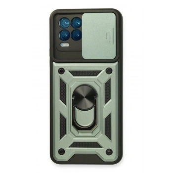 Realme 8 Kılıf Pars Lens Yüzüklü Silikon - Yeşil