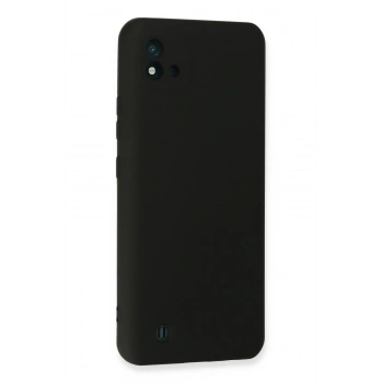Realme C11 2021 Kılıf Nano içi Kadife Silikon - Siyah
