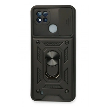 Realme C11 2021 Kılıf Pars Lens Yüzüklü Silikon - Siyah