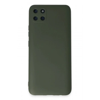 Realme C11 Kılıf Nano içi Kadife Silikon - Koyu Yeşil
