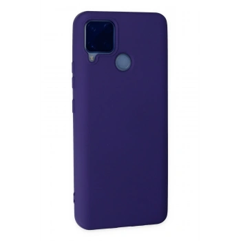 Realme C15 Kılıf Nano içi Kadife Silikon - Mor