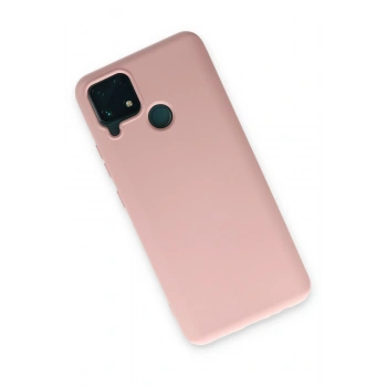 Realme C15 Kılıf Nano içi Kadife Silikon - Pudra