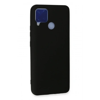 Realme C15 Kılıf Nano içi Kadife Silikon - Siyah