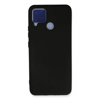 Realme C15 Kılıf Nano içi Kadife Silikon - Siyah