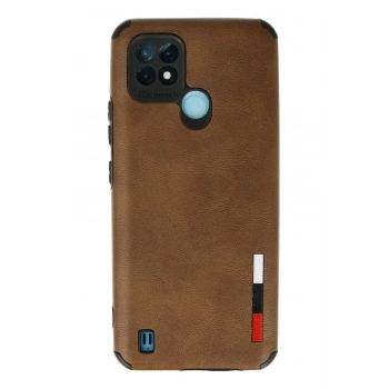 Realme C21 Kılıf Loop Deri Silikon - Kahverengi