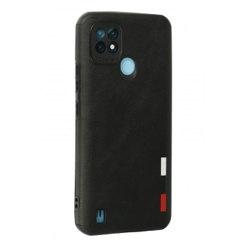 Realme C21 Kılıf Loop Deri Silikon - Siyah