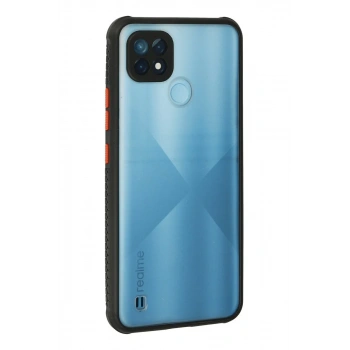 Realme C21 Kılıf Miami Şeffaf Silikon - Siyah