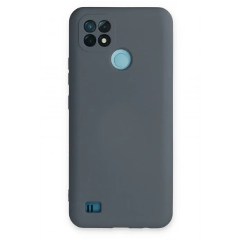 Realme C21 Kılıf Nano içi Kadife Silikon - Gri