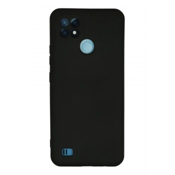 Realme C21 Kılıf Nano içi Kadife Silikon - Siyah
