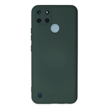 Realme C25Y Kılıf Nano içi Kadife Silikon - Koyu Yeşil