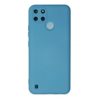 Realme C25Y Kılıf Nano içi Kadife Silikon - Mavi
