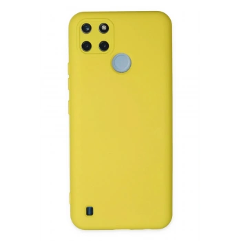 Realme C25Y Kılıf Nano içi Kadife Silikon - Sarı