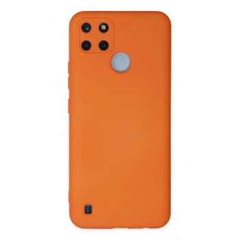 Realme C25Y Kılıf Nano içi Kadife Silikon - Turuncu