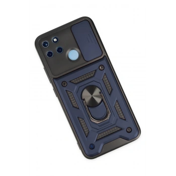 Realme C25Y Kılıf Pars Lens Yüzüklü Silikon - Lacivert
