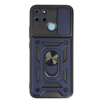 Realme C25Y Kılıf Pars Lens Yüzüklü Silikon - Lacivert