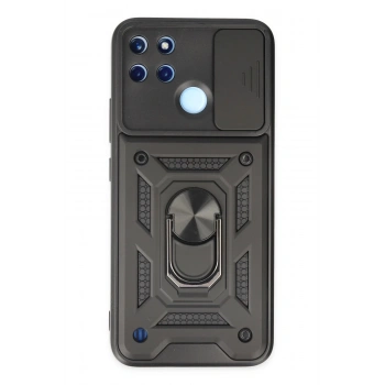 Realme C25Y Kılıf Pars Lens Yüzüklü Silikon - Siyah