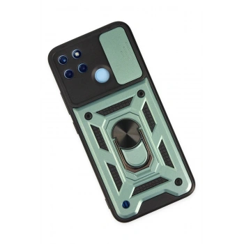 Realme C25Y Kılıf Pars Lens Yüzüklü Silikon - Yeşil